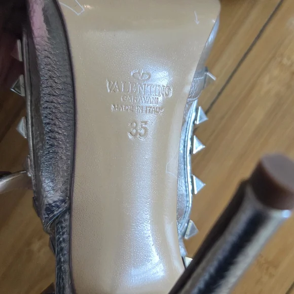NWOT! Valentino Metallic Studded Heels - Picture 7 of 9
